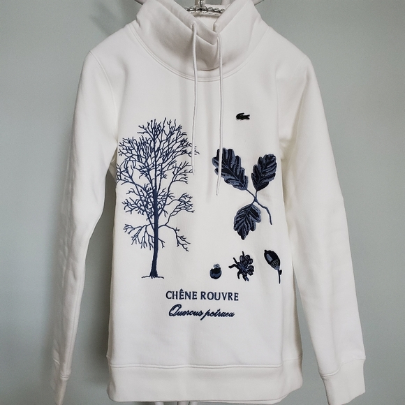 LACOSTE Drawstring-Collar Herbal-Print Sweatshirt - Picture 2 of 13